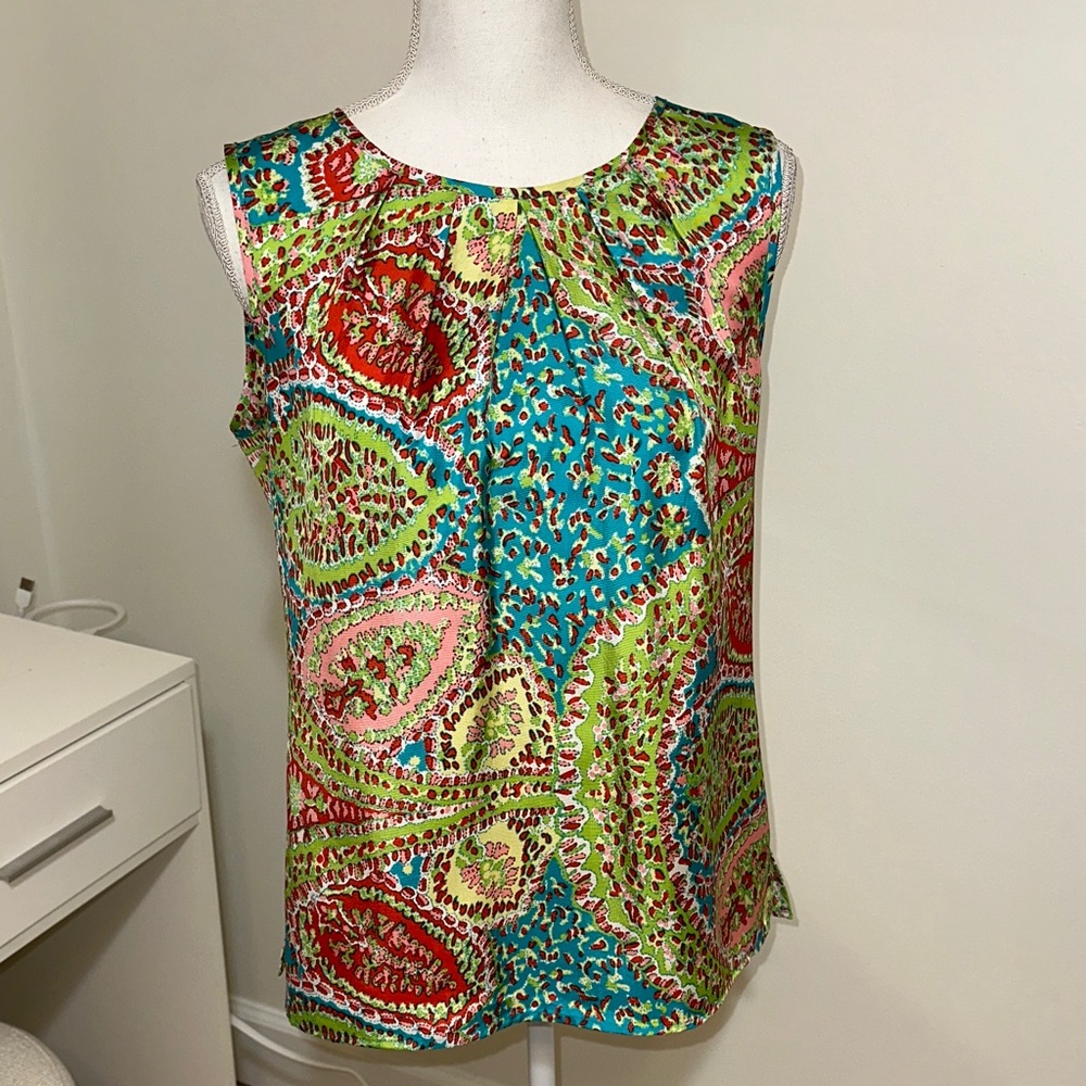 Talbots Multicolor Paisley Sleeveless Blouse